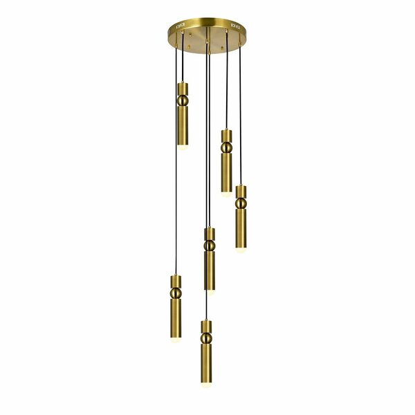 Cwi Lighting Led Pendant With Brass Finish 1225P16-6-625